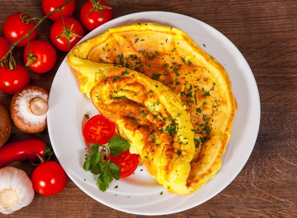 Omelette mit Tomaten-Ei-Diätplatte